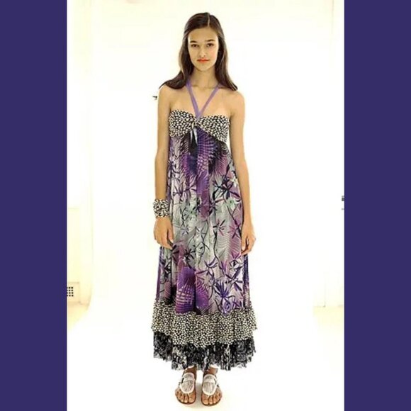 Jean Paul Gaultier Resort Polka Dot + Palm Maxi Dress - Size 6 - Picture 1 of 16